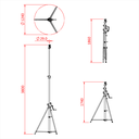 Pied à manivelle EASY LIFT, 172-380cm, CMU 30kg, noir
