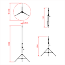 Pied à manivelle NEBULA 33 avec récepteur pour spigot 28mm,  170-330cm, CMU 60kg, noir