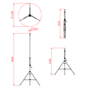 Pied à manivelle NEBULA 42 avec récepteur pour spigot 28mm,  210-420cm, CMU 60kg, noir