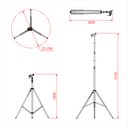 Pied WIDE BASE HI-OverHaed 183-512m grande base, 40kg, noir