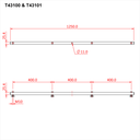 Barre pour barre en T à 4 projecteurs, SANS tête pour pied, noir