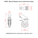 Ensemble de roues 75mm (pour pied Neutron, Nova, & Comet)
