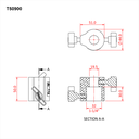 Adaptateur pour pied 32mm pour spigot 19mm