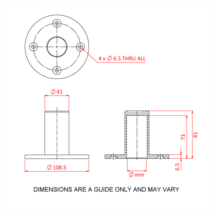 Adaptateur pour pied 35mm spigot 41mm pour enceinte