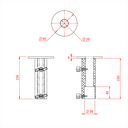 Spigot 28mm avec coupelle 90mm pour poursuite