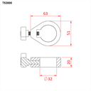 Collier de sécurité pour tube de 32mm