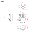 Récepteur pour tube de 48mm avec pas de vis M10