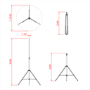 Pied NEUTRON gamme SHADOW 2 sections 150-250cm, CMU 30kg, noir