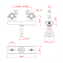 Support structure MINCE 30mm sur spigot 28mm inclinable (+/- 16°), entraxe 150-250mm, CMU 200kg