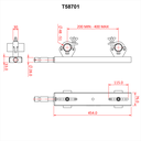 Support structure échelle MINCE 30mm sur spigot de 28mm, entraxe 150-250mm