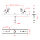 Support structure MINCE 30mm sur spigot 28mm, entraxe 150-250mm, CMU 200kg