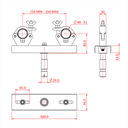 Support structure sur spigot 28mm, entraxe 150-250mm, CMU 200kg