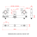 Support structure SOLID avec œillet rouge 27x39mm, entraxe 207-339mm, CMU 250kg, noir