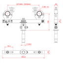 Adaptateur pour structure multi taille sur un spigot 28mm inclinable, CMU 250kg, noir
