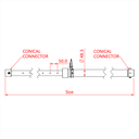 Extension ajustable pour système modulaire 100 à 170cm, livré avec 2 goupilles à écrou CCS6-604, noire