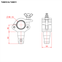 Collier USA profil bas pour tube de 48-51mm, avec demi-manchon conique CCS6, CMU  100kg