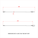 Elingue de sécurité 4mm x 650 avec maillon rapide M6, CMU 100kg, argent
