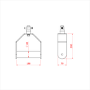 Etrier avec demi connecteur CCS6-604 avec goupille à écrou pour système modulaire, noir