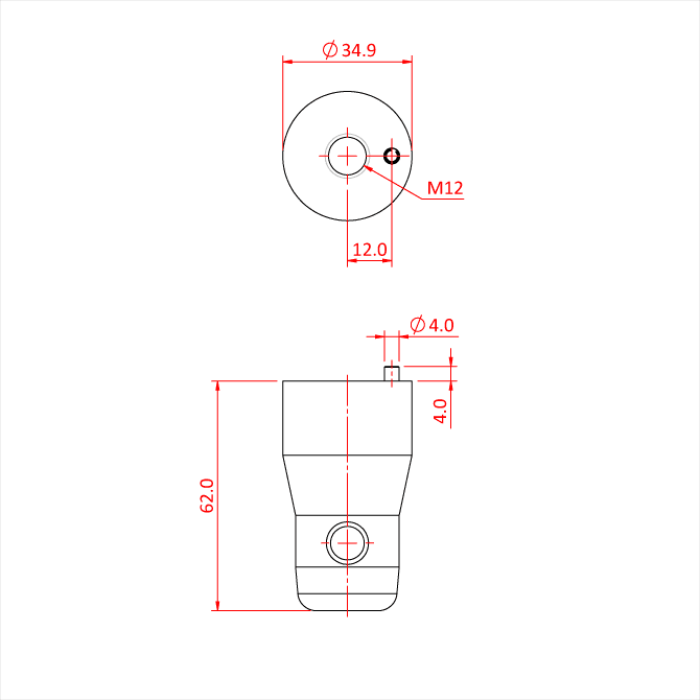 Demi manchon conique CCS6 avec pas de vis M12