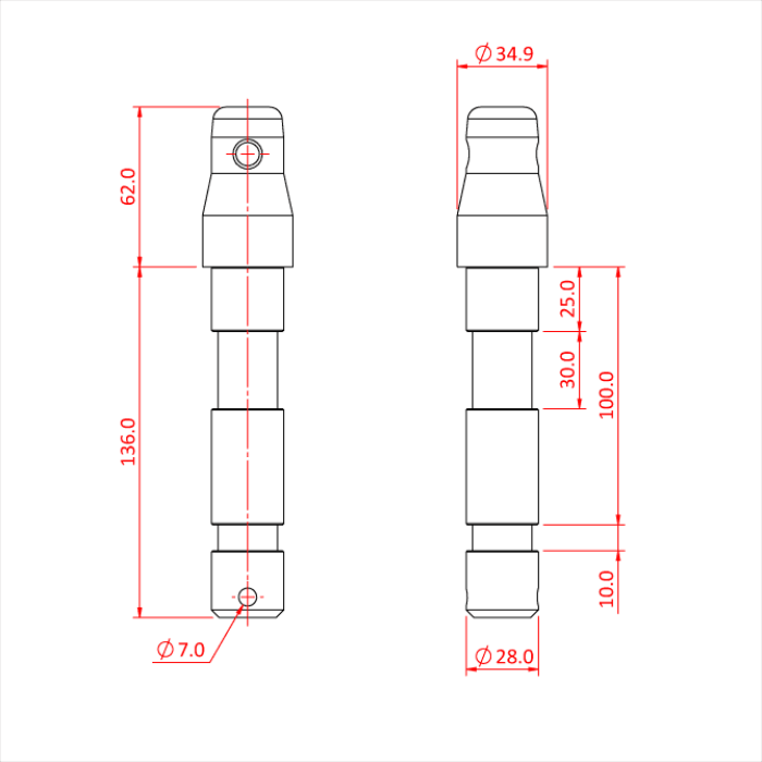Demi manchon conique CCS6 sur spigot 28mm EURO