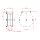 Poulie charge lourde 200mm (triple rainure) (pour corde)