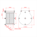 Poulie charge lourde 200mm (quintuple rainure) (pour câble)