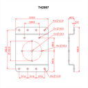 Plaque de fixation mural de pour poulie 100mm, CMU 200kg, noir