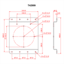 Plaque de fixation mural de pour poulie 200mm, CMU 600kg, noir