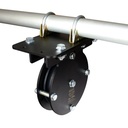 Plaque de fixation de poulie simple sur un tube de 48-51mm, CMU 600kg, noir