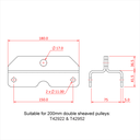 Support auvent pour double poulie charge lourde, 200mm
