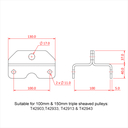 Support auvent pour triple poulie charge lourde, 100mm & 150mm