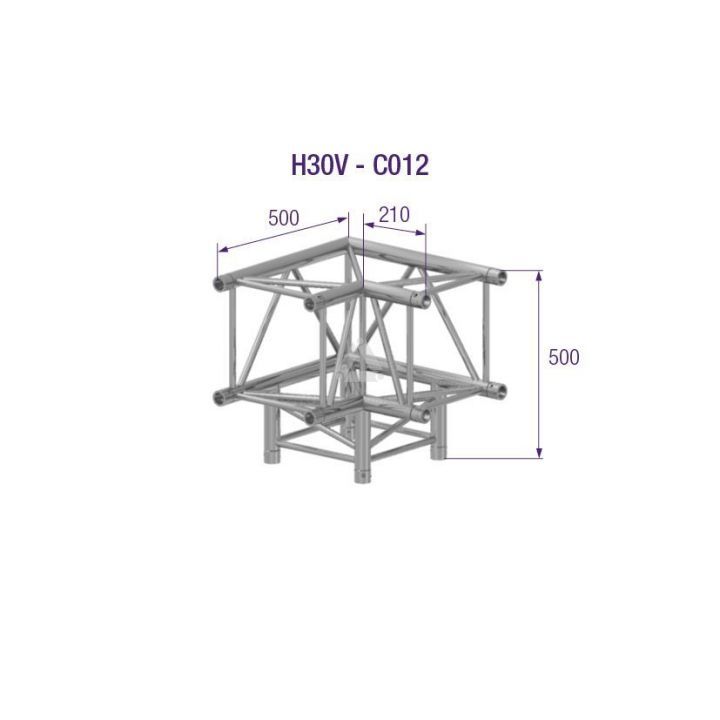 SQUARE H30 3-WAY CORNER, RAL9005