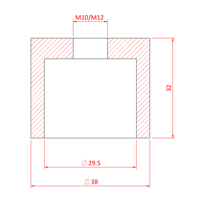 Casquette pour spigot M12 en acier