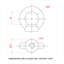 Boulon œillet M12, CMU 340 kg, conforme DIN 582