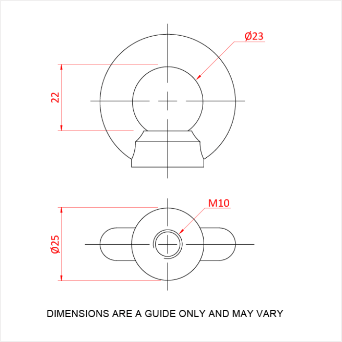 Boulon œillet M10, CMU 230 kg, conforme DIN 582 