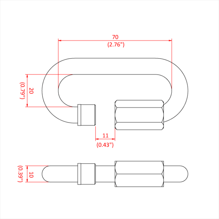 Maillon de chaîne rapide M10, CMU 550 kg (DIN59626)