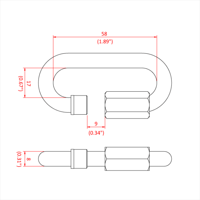 Maillon de chaîne rapide M8, CMU 350 kg (DIN59626)