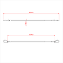 Elingue de sécurité  60cm, 3mm, 2 mousquetons à vis M6x60, CMU 15kg