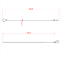 Elingue de sécurité  60cm, 2mm, mousqueton à vis, CMU 20kg , noir