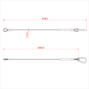 Elingue de sécurité  60cm, 4mm, mousqueton M8, CMU 36kg, noir