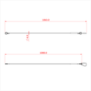 Elingue de sécurité 100cm, 4mm, mousqueton M8, CMU 36kg, noir