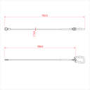 Elingue de sécurité  70cm, 5mm, version BBC, CMU 75kg, noir