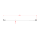 Elingue de sécurité  60cm, 3mm, CMU 100kg, noir