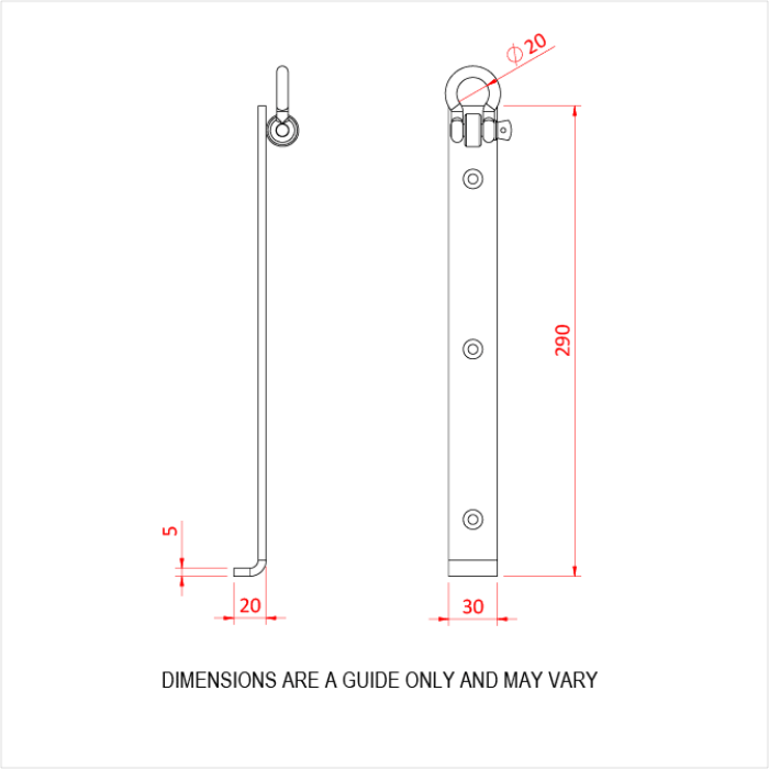 Plaque coudé avec manille, CMU 200kg