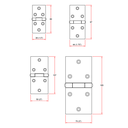 Charnière 1.50", rabat arrière
