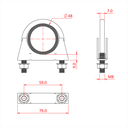 Boulon en U 48mm avec selle