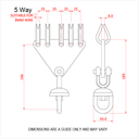 Emerillon sur système à 5 voies pour câble de 8mm, CMU 1'000kg, noir