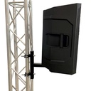 Support de haut parleur avec spigot 35mm par 2 colliers pour tube de 48-51mm, CMU 50kg, noir