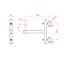 Support de haut parleur avec spigot 35mm par 2 colliers pour tube de 48-51mm, CMU 50kg, noir