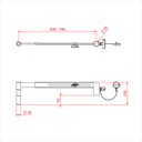 Bras déporté ajustable (430-700mm) JUNIOR sur spigot 28mm avec récepteur pour spigot 28mm